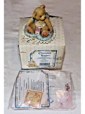 ENESCO CHERISHED TEDDIES 103659 “LITTLE BUNDLE OF JOY” © 1994 BOX & ADOPTION CER